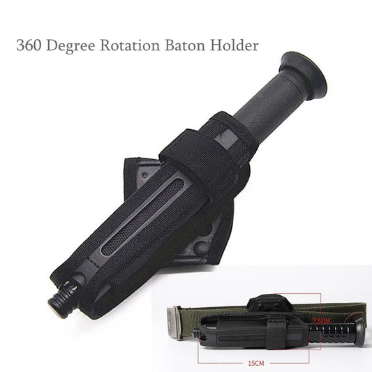 Tactical Nylon Baton Holster Hunting 360 Degree Rotating Baton Pouch Bag