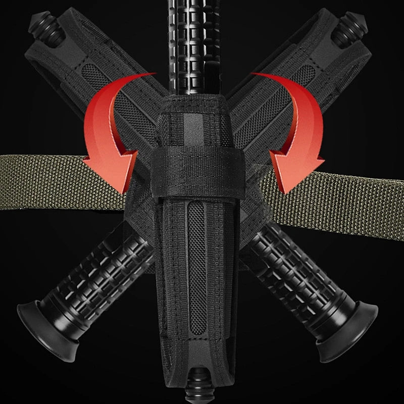 Tactical Nylon Baton Holster Hunting 360 Degree Rotating Baton Pouch Bag
