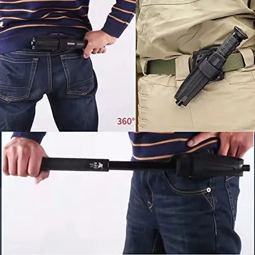 Tactical Nylon Baton Holster Hunting 360 Degree Rotating Baton Pouch Bag