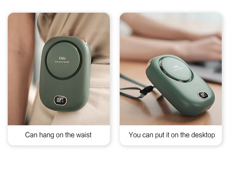 Portable Hanging Neck Fan USB Rechargeable