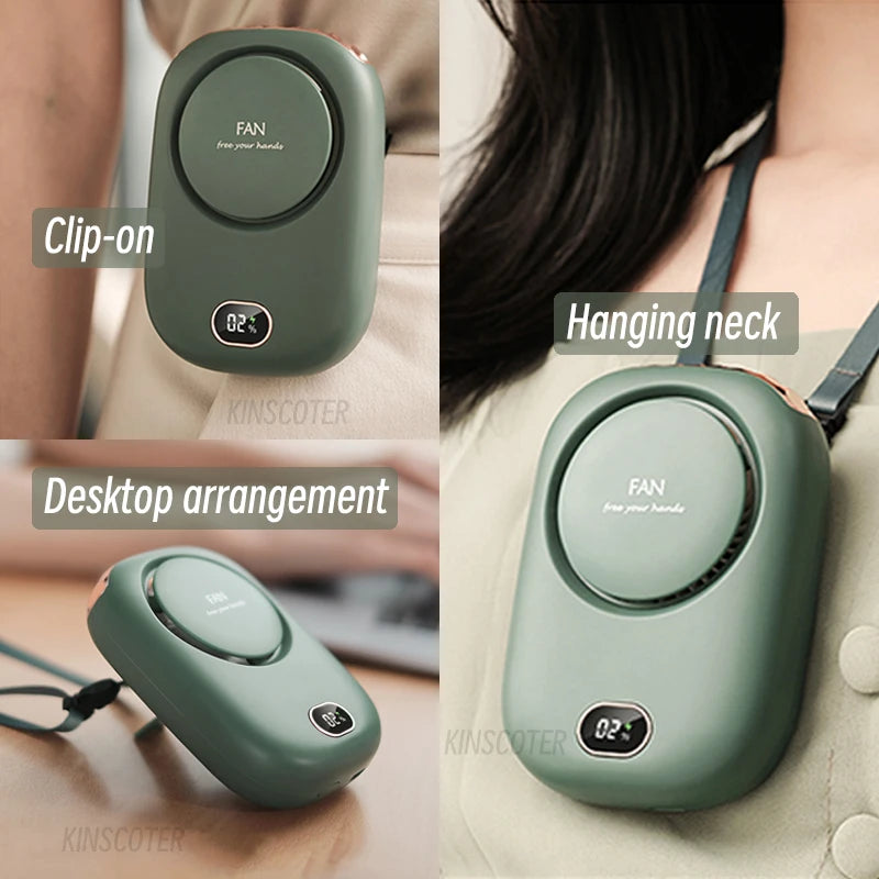 Portable Hanging Neck Fan USB Rechargeable